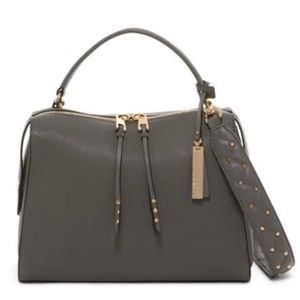Vince Camuto Grey Greda Leather Satchel